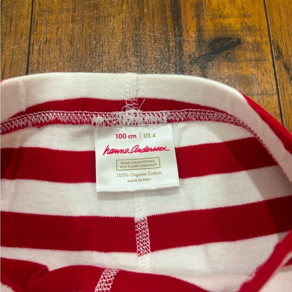 Hanna Andersson Striped Long John Christmas Winter Pajama Set, Red White Green - Picture 9 of 11